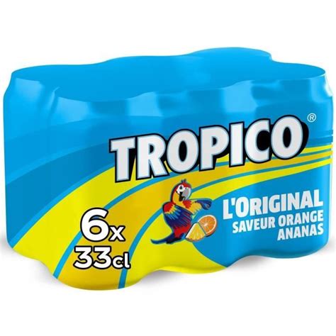 Tropico Boisson Loriginal Saveur Orange Ananas Pack De 6 Canettes De