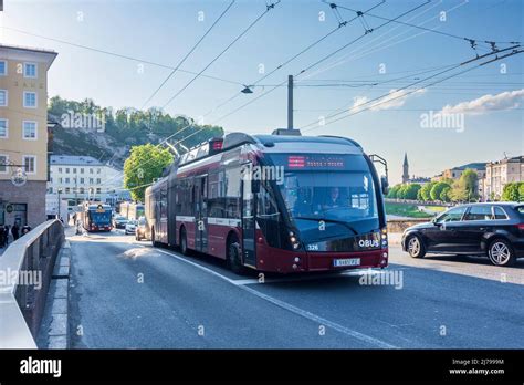 Salzburg Trolleybus At Franz Josef Kai In Flachgau Salzburg Austria