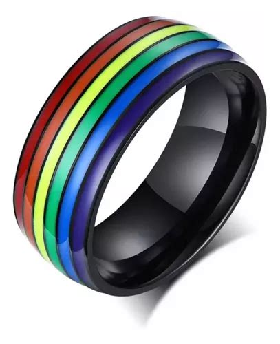 Anillo Argolla Gay Lgbt Acero Quir Rgico Arco Ris Pride Cuotas Sin Inter S