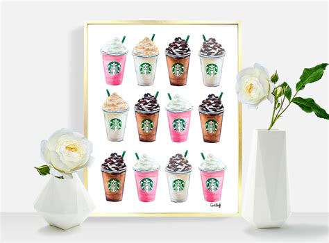 Starbucks Coffee Addict PRINT Wall Art Fashion | Etsy