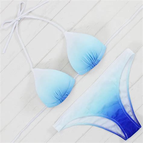 Woman Underwire Push Up Bikinis Tie Up Bikini Women Halter Swimwear Swimsuit Bathing Suit