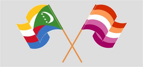 Crossed And Waving Flags Of Jamaica Lesbian Vector Image