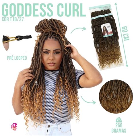 Cabelo Sintetico Goddess Curl Cm Faux Locs Dread Cherey Shopee