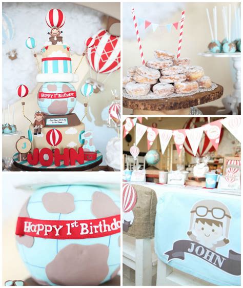 Kara S Party Ideas Rustic Hot Air Balloon Birthday Party Kara S Party Ideas