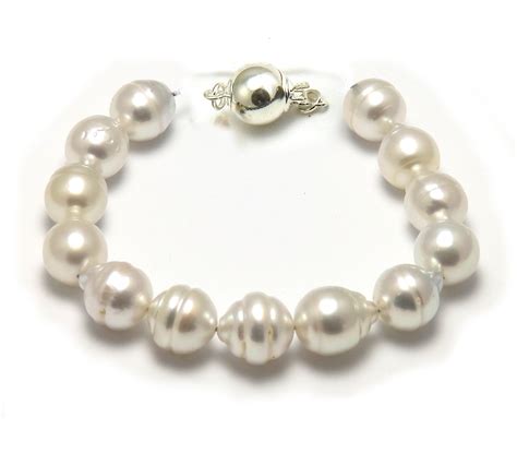 South Sea Pearl Bracelet with Semi-Baroque White South Sea Pearls