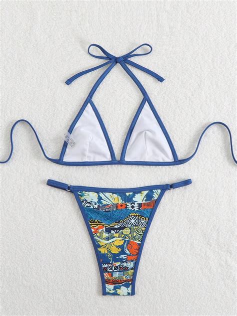 Conjunto De Bikini De 2 Piezas Para Mujer Con Top Halter Con Nudo