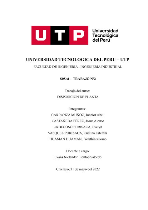 S10 Trabajo 2 BIEN UNIVERSIDAD TECNOLOGICA DEL PERU UTP FACULTAD