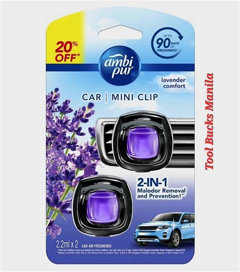 Ambipur Car Air Freshener Mini Clip Value Pack X Ml Lavender Sky