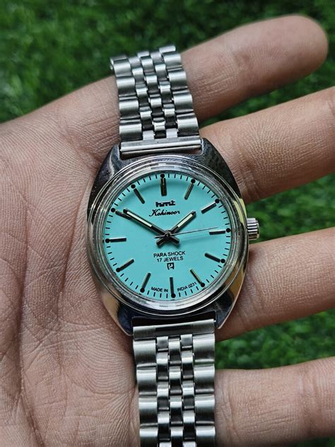 Rare Vintage Hmt Kohinoor Tiffany Dial With Jubilee Chain Etsy