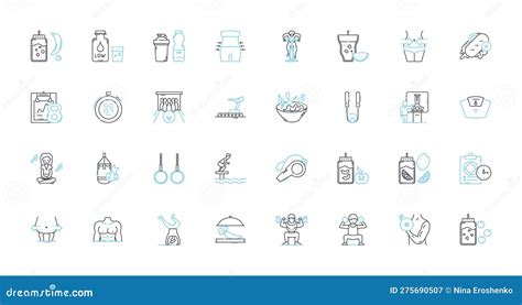 Swim Laps Linear Icons Set. Endurance, Stroke, Pool, Fitness, Exercise ...