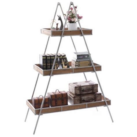 Large Tier Metal Ladder Display Shelf Rack For Living Room Office