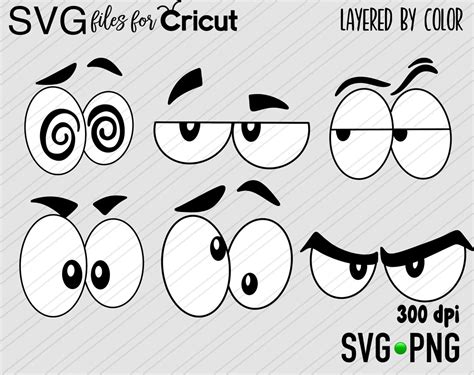 Layered SVG for cricut Cartoon eyes svg Cartoon eyes cut | Etsy