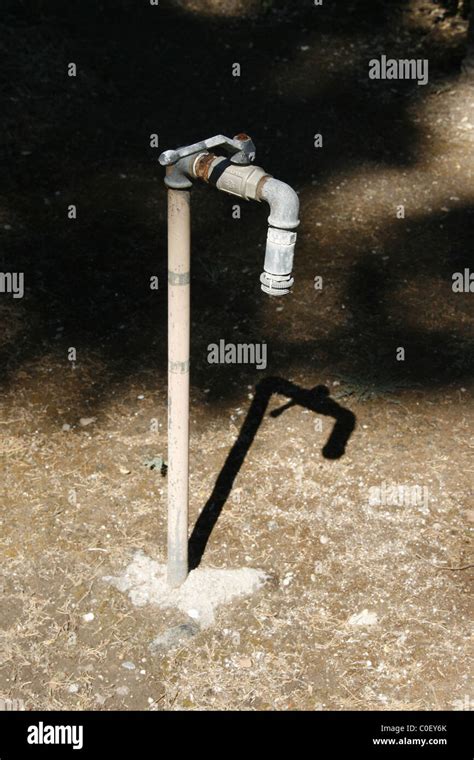 single water tap outdoors stock photo alamy