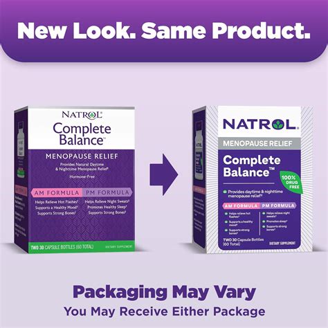 Natrol Complete Balance AMPM Cápsulas para aliviar la menopausia ayuda ...