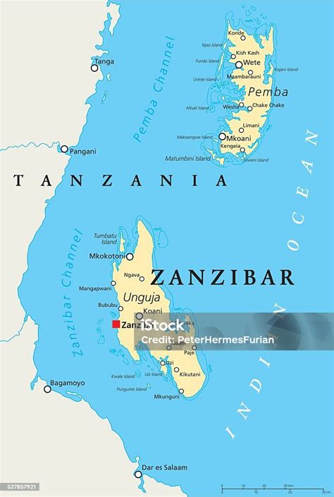 Zanzibar Political Map Stock Illustration - Download Image Now