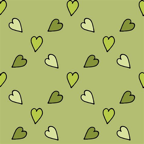 Seamless pattern with green hearts on light green background. Vector image. 11593212 Vector Art ...