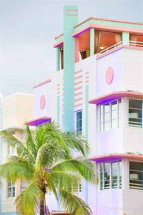 Art Deco Architecture Miami Beach Florida Color Vertical Limited
