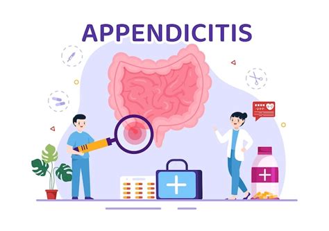 Premium Vector Appendicitis Illustration With Inflammation Of The