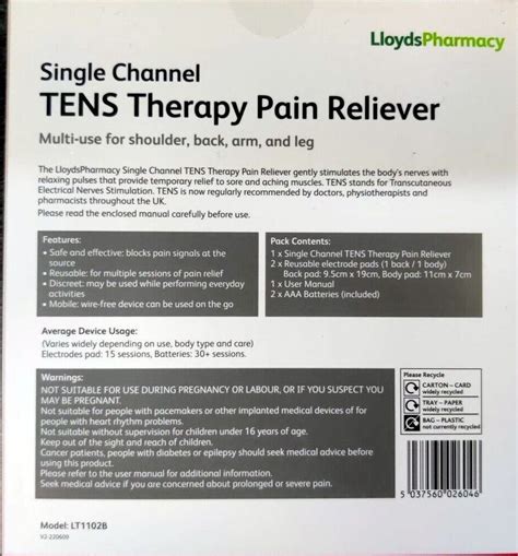 Tens Therapy Pain Reliever Lloyds Pharmacy EBay