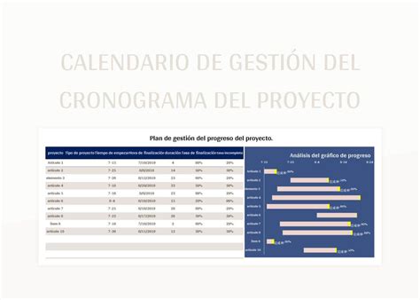 Plantilla De Formato Excel Calendario De Gesti N Del Cronograma Del