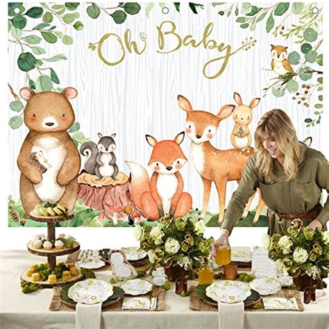 Kate Aspen Woodland Baby Shower Decorations Photo Backdrop Banner