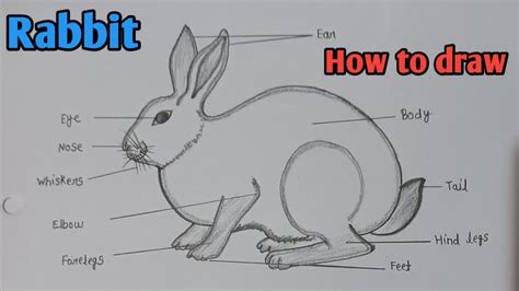 How to draw Rabbit diagram खरगश क चतर Phylum Chordata