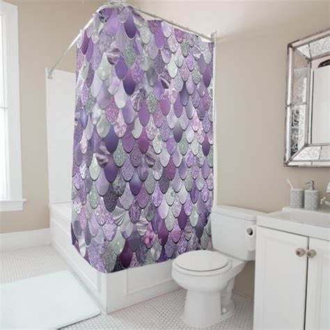 Mermaid Shower Curtain Purple Mermaid Scales Shower Curtain Zazzle