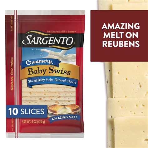 Sargento Creamery Sliced Baby Swiss Natural Cheese Slices