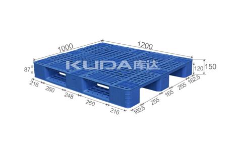 1210p网格川字（置钢管）塑料托盘江苏库达塑业科技有限公司