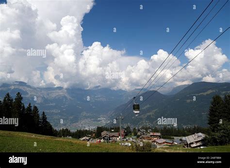 French Alps Mont Blanc Massif Gondola Cable Car Saint Gervais