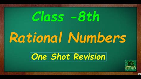 Rational Number Class 8 Maths One Shot Revision Ch 1 Rational Numbers Maths With Green