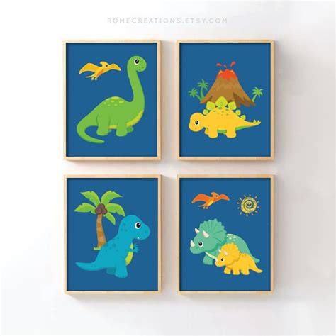 Dinosaur Nursery Wall Art Dinosaur Nursery Art Dinosaur - Etsy