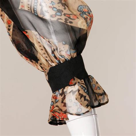 Oscar De La Renta Vintage 1960s Silk Print Dress With Ascot Or Pussy Bow Tie For Sale At 1stDibs