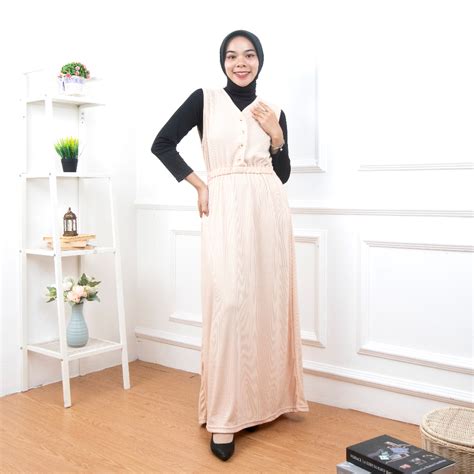 AYDA DRESS CELLA OVERALL Terusan Panjang Wanita Dress Tanpa Lengan