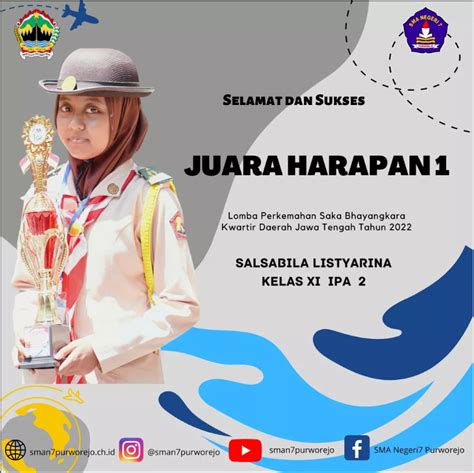 Salsabila Listyarina Juara Harapan Lomba Perkemahan Bhayangkara