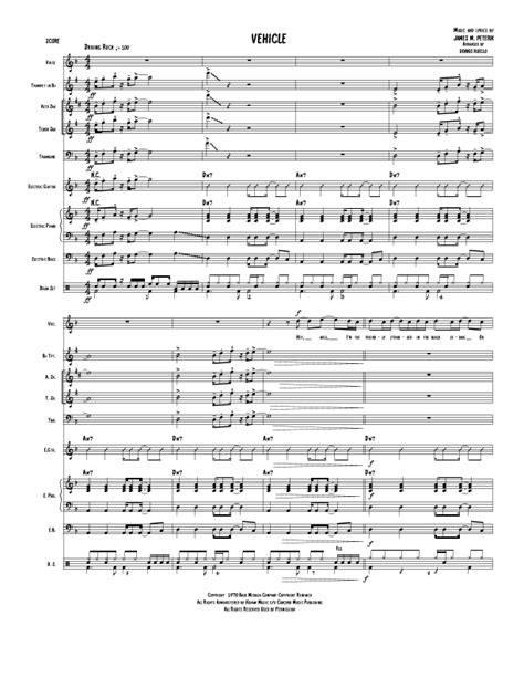 Vehicle Arr Dennis Ruello By The Ides Of March Sheet Music For Jazz