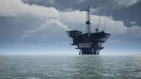 stock video large pacific ocean offshore oil rig drilling platform