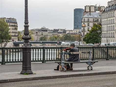 Musician Playing At The Streets Of Paris Editorial Stock Photo Image