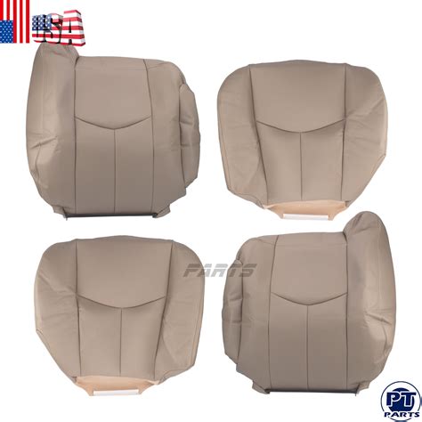 For 2003 2006 Chevy Silverado Gmc Sierra Leather Bottom And Back Seat Cover Tan Ebay