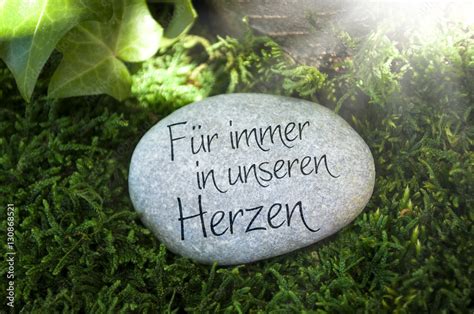 Für immer in unseren Herzen Trauerspruch Stock Photo Adobe Stock