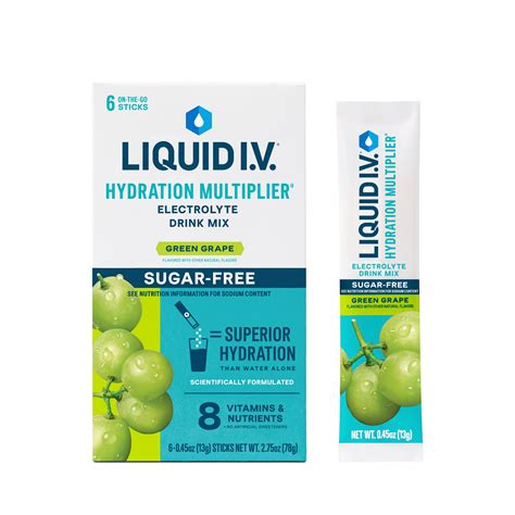 Liquid I.V.® Green Grape Sugar-Free Hydration Multiplier® Powdered