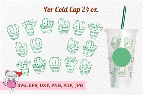 Cactus Svg Starbucks Cold Cup Svg Graphic By Magic World Of Design