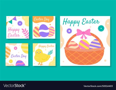 Happy Easter Posters Set Royalty Free Vector Image