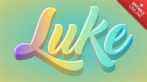 Luke Multicolor Pastel D Text Effect Generator