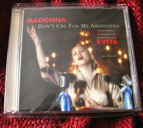 Madonna Dont Cry For Me Argentina Evita Promo Club Cd Color Front Back