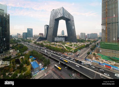 Chinas Beijing City A Famous Landmark Building China Cctv Cctv 234