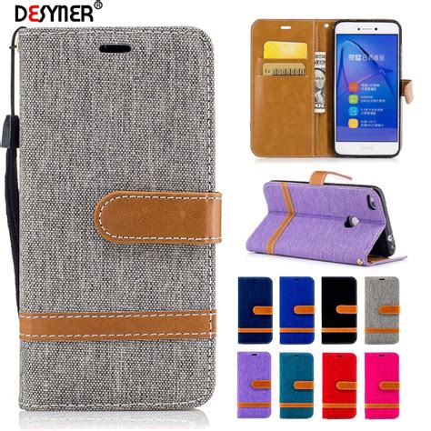 Desyner Denim Mixed Colors Leather Flip Case For Huawei P8 Lite 2017 Leather Bag Case With Stand