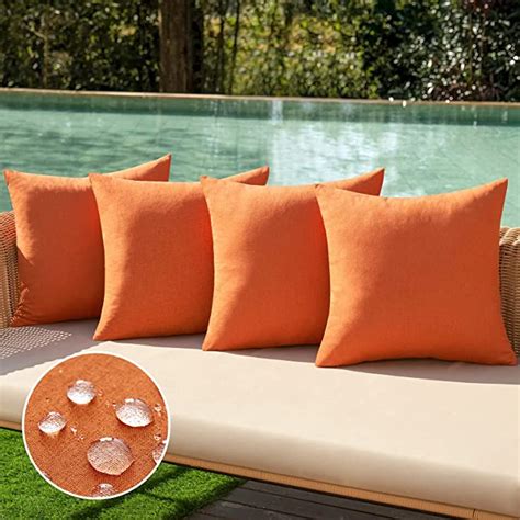 Miulee Pack Of Decorative Outdoor Solid Waterproof Throw Pillow