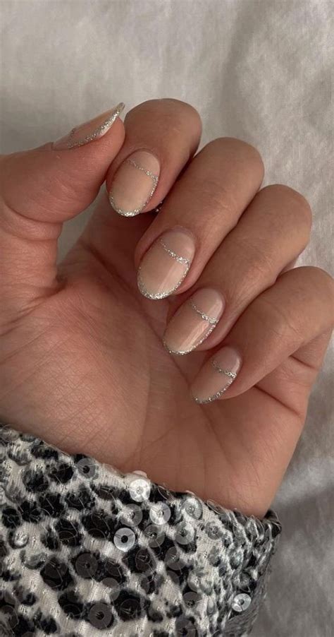 Trending Autumn Nail Colours Designs Glitter Outline Nude Nails