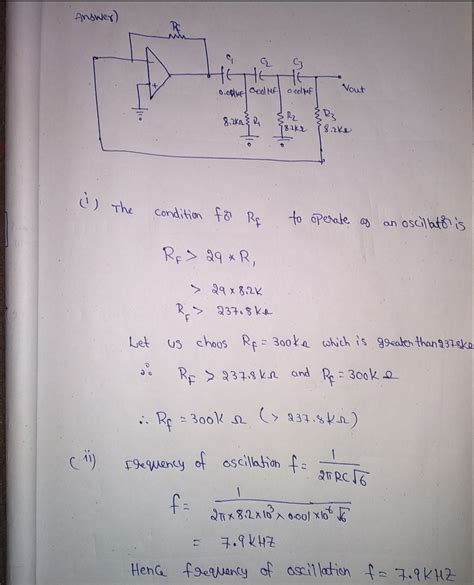 Solved I Calculate The Value Of Rf Necessary For The Circuit In